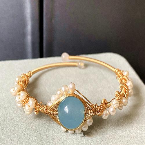 14K Gold Wrapped Pearl Bracelet