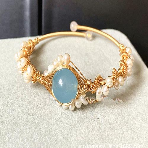 14K Gold Wrapped Pearl Bracelet