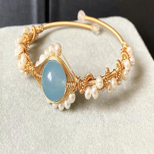 14K Gold Wrapped Pearl Bracelet