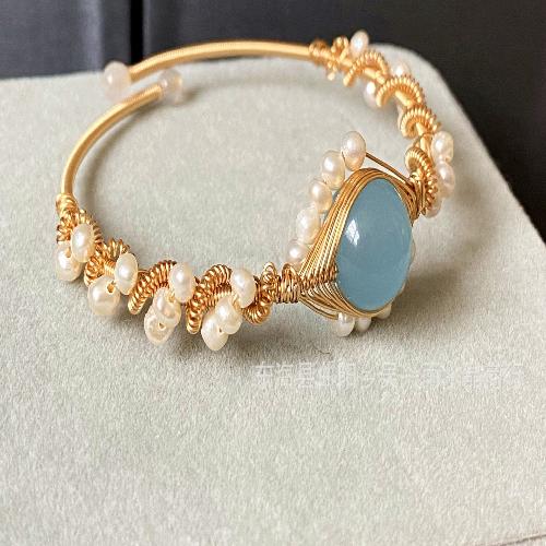 14K Gold Wrapped Pearl Bracelet