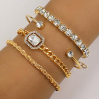 4 Pcs Crystal Bracelet Set