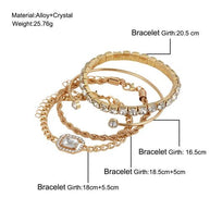 4 Pcs Crystal Bracelet Set