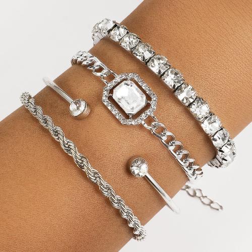 4 Pcs Crystal Bracelet Set