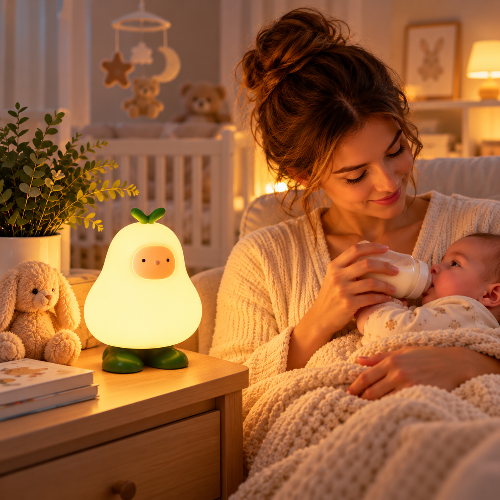 Dimmable warm LED baby night light for nursery