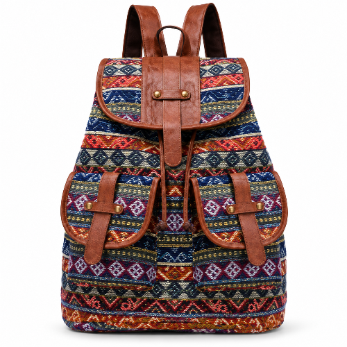 Women's Ethnic Vintage Backpack – Boho Canvas Style