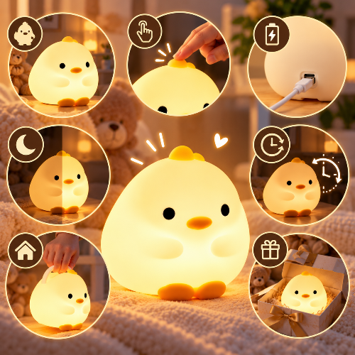 Veilleuse Canard | Lampe pour enfants rechargeable à commande tactile