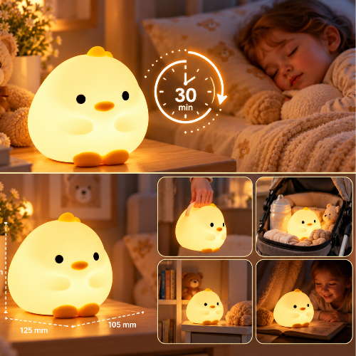 Veilleuse Canard | Lampe pour enfants rechargeable à commande tactile