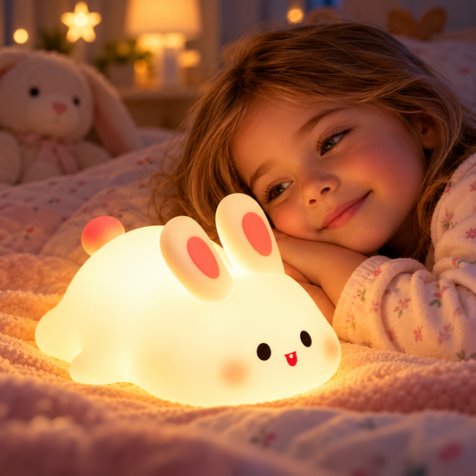 Veilleuse lapin mignonne – Lampe lapin en silicone rechargeable