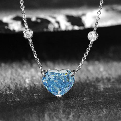 Blue Heart Necklace | 925 Silver 