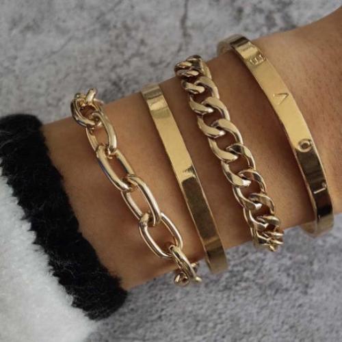 chain-bracelet-set-hollow-design