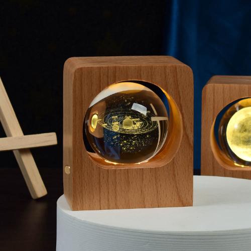 Crystal Ball with Wooden Base