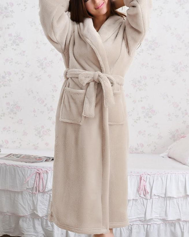 Fleece Long - sleeved Bathrobes