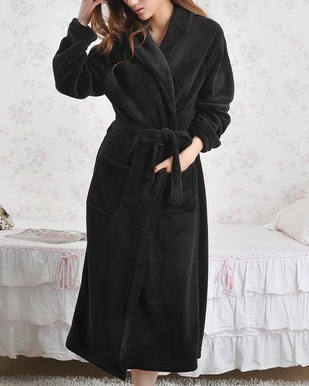 Fleece Long - sleeved Bathrobes