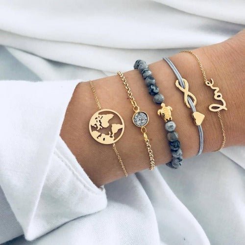 Love Map Bracelet Set