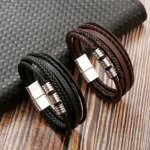 Men's Leather Woven Bracelet