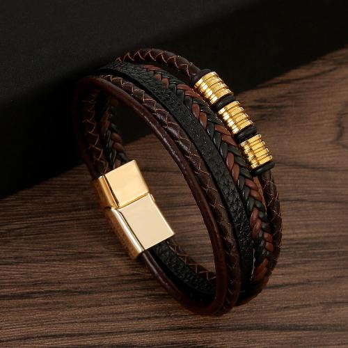 Men's Leather Woven Bracelet