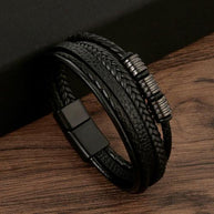 Men's Leather Woven Bracelet