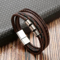 Men's Leather Woven Bracelet