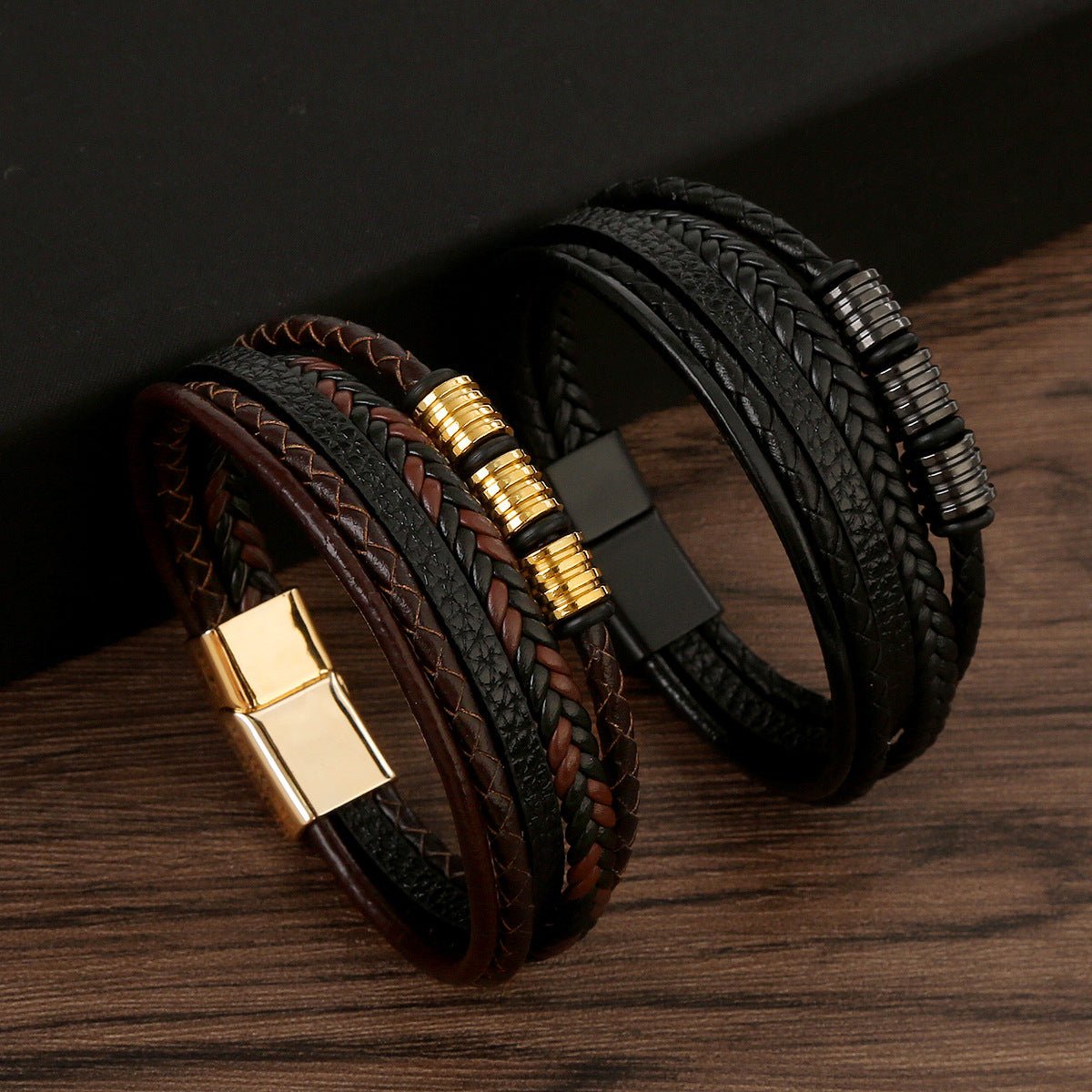 Men's Leather Woven Bracelet