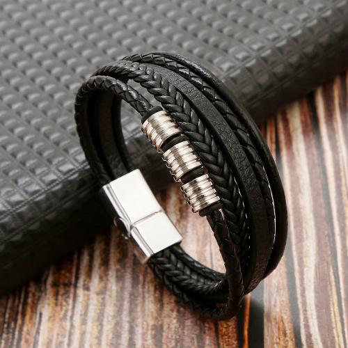 Men's Leather Woven Bracelet