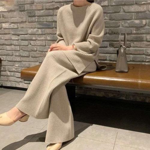 Warm Split Sweater Suit