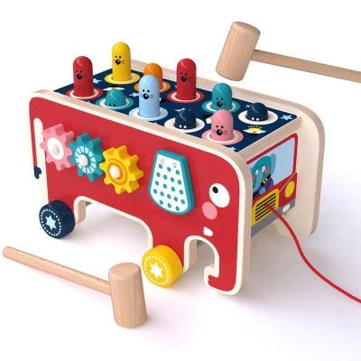 Wooden animal bus | Montessori toys